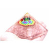Pyramide Orgonite - Quartz Rose Fleur de Vie Arc-en-ciel - 70 mm