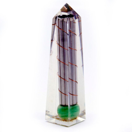 Orgonite Obélisque Power Point Aventurine Verte - 110x30 mm