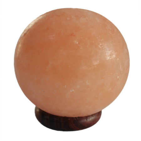 Lampe boule de sel - Grande base en bois