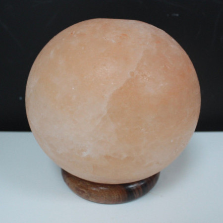 Lampe boule de sel - Grande base en bois