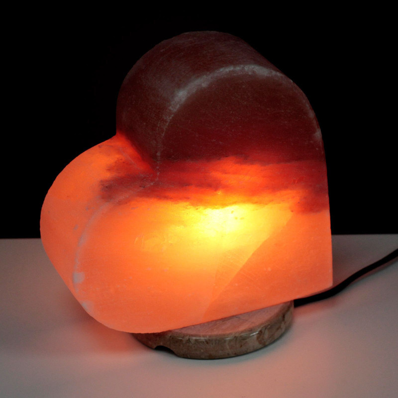 Lampe de sel de l'Himalaya en forme de cœur