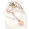 Rouleau de massage pour le visage en pierres précieuses - Quartz rose