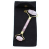 Rouleau de massage pour le visage en pierres précieuses - Quartz rose
