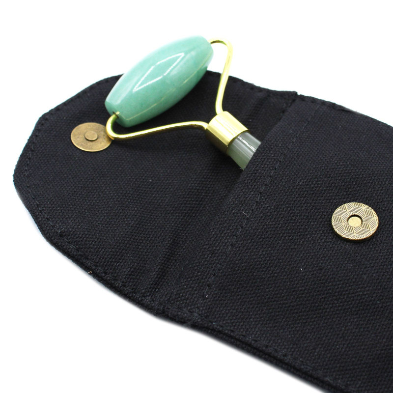 Rouleau de massage pour le visage en pierres précieuses - Jade