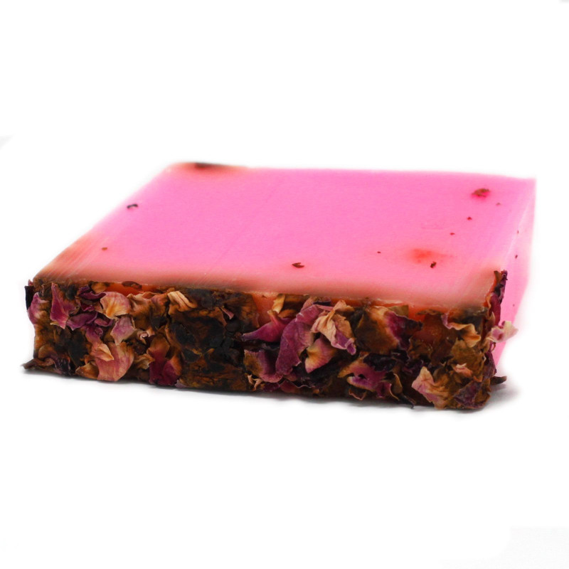 Barre de savon à la rose et aux pétales de rose - 100 g