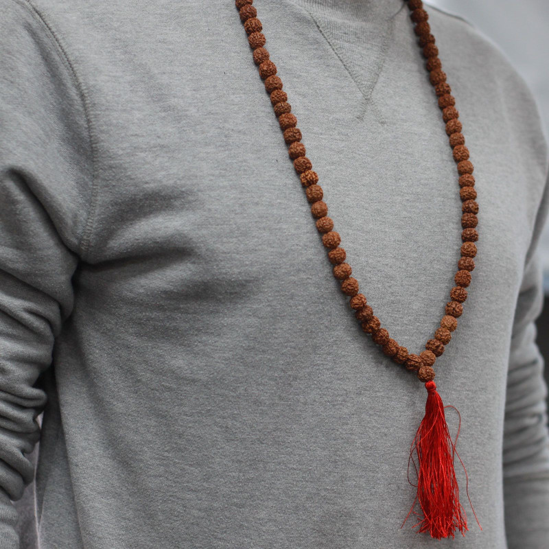 Mala 108 Rudraksha - Marron