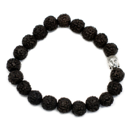 Bracelet Mala Rudraksha Buddah - Foncé