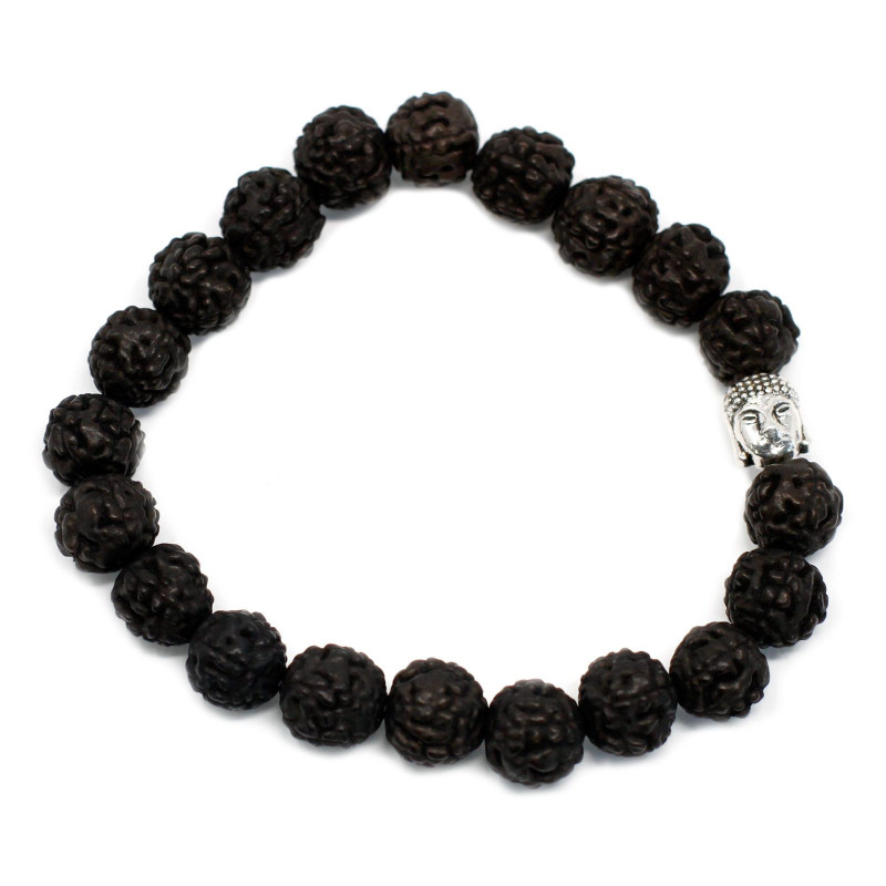 Bracelet Mala Rudraksha Buddah - Foncé