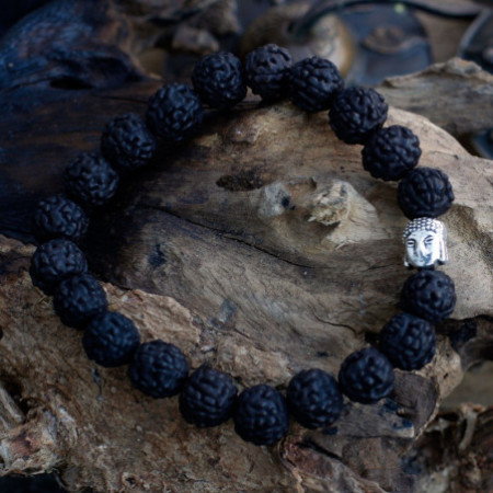 Bracelet Mala Rudraksha Buddah - Foncé