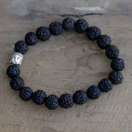 Bracelet Mala Rudraksha Buddah - Foncé