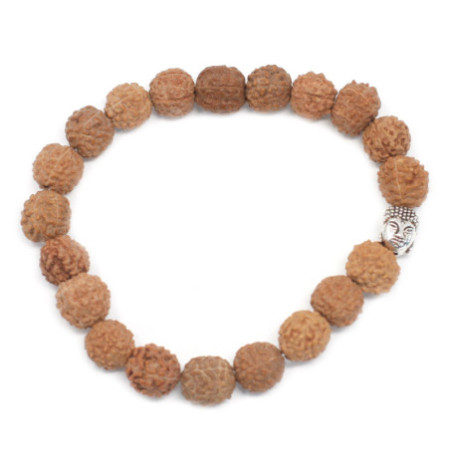 Bracelet Mala Rudraksha Buddah - Naturel