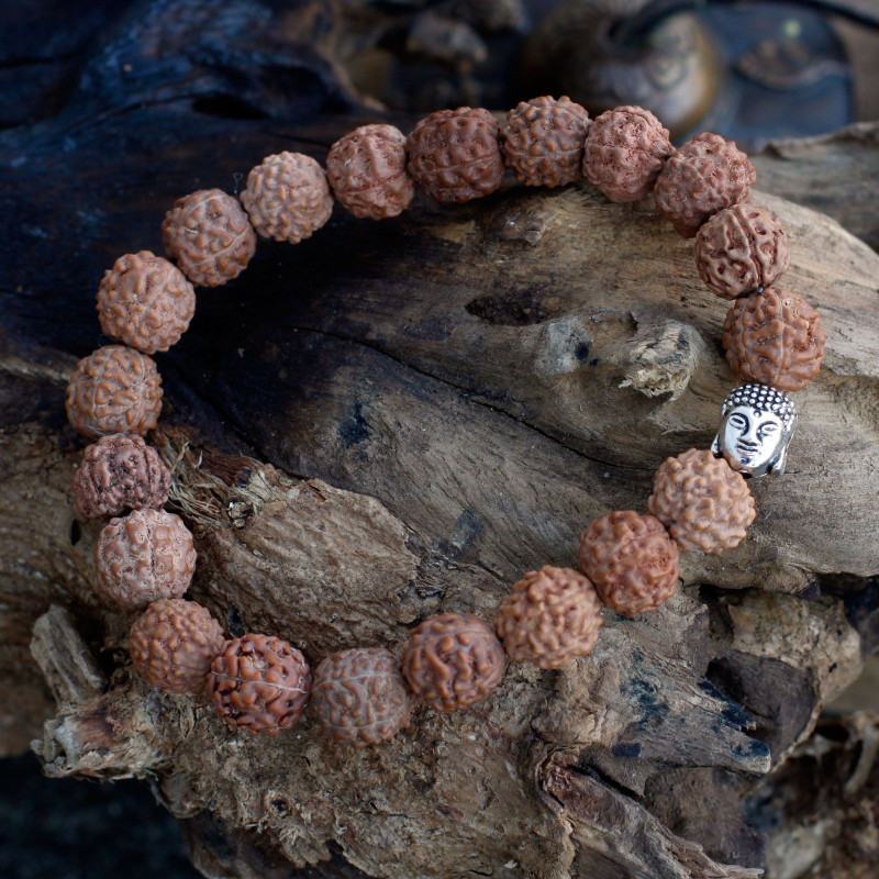 Bracelet Mala Rudraksha Buddah - Naturel
