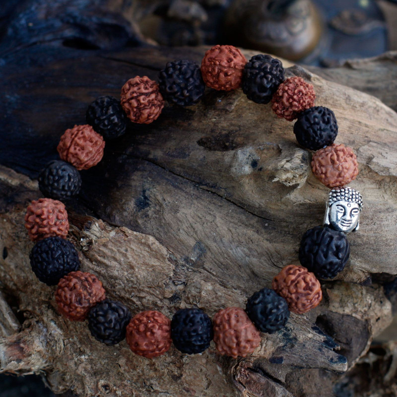 Rudraksha Buddah Bracelet Mala - Mélange