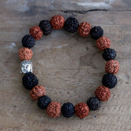 Rudraksha Buddah Bracelet Mala - Mélange