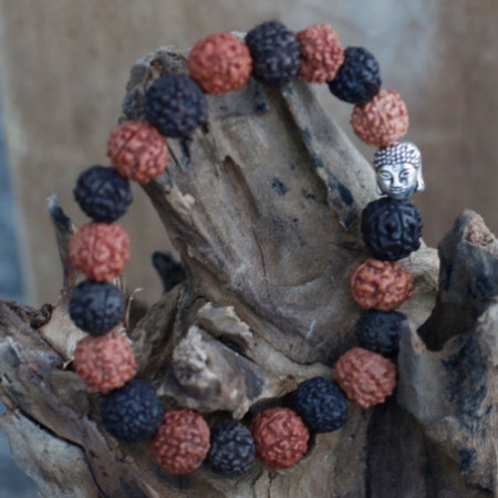 Rudraksha Buddah Bracelet Mala - Mélange