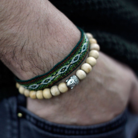 Perles de sandale parfumées et bracelet Bouddha