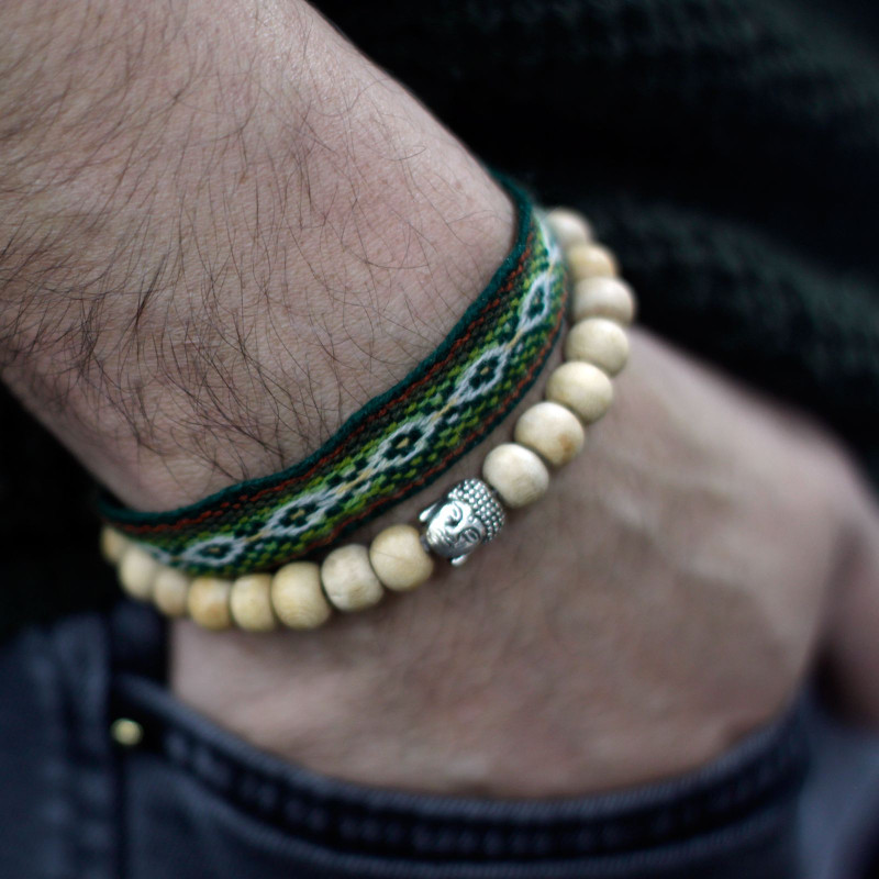 Perles de sandale parfumées et bracelet Bouddha