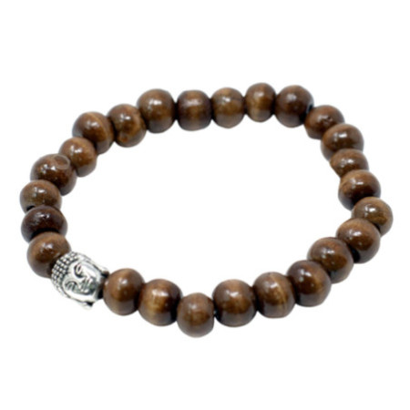 Bracelet perles marron et bouddha
