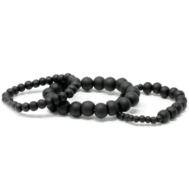 Ensemble de perles en bois noir