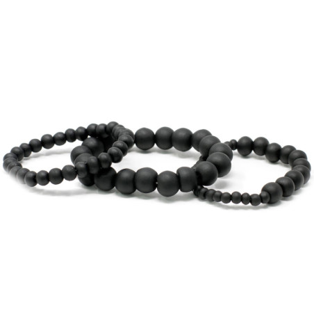 Ensemble de perles en bois noir