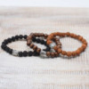 Perles de bois sombre et bracelet Buddah