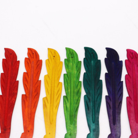 Cendrier couleur feuille 10" - Bois de manguier