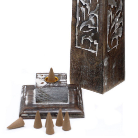 Tour d'encens conique Washed Des2 - Bois de manguier