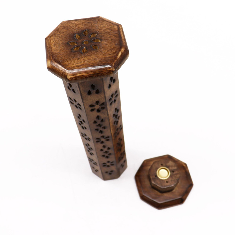 Tour hexagonale en bois de manguier