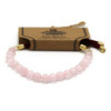 Bracelet cordon bordeaux plaqué or 18 carats avec pierres précieuses - Quartz rose