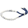 Bracelet en fil bleu marine plaqué argent 925 avec pierres précieuses - Howlite blanche