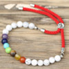 Bracelet en fil rouge royal plaqué argent 925 avec pierres précieuses - Chakra Howlite blanche
