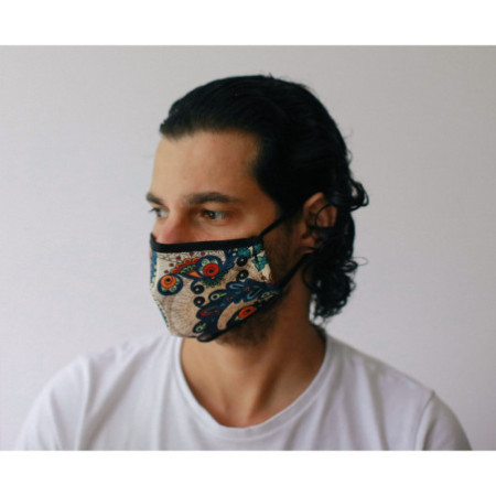 Masque réutilisable tendance et Feuilles dorées (adulte)