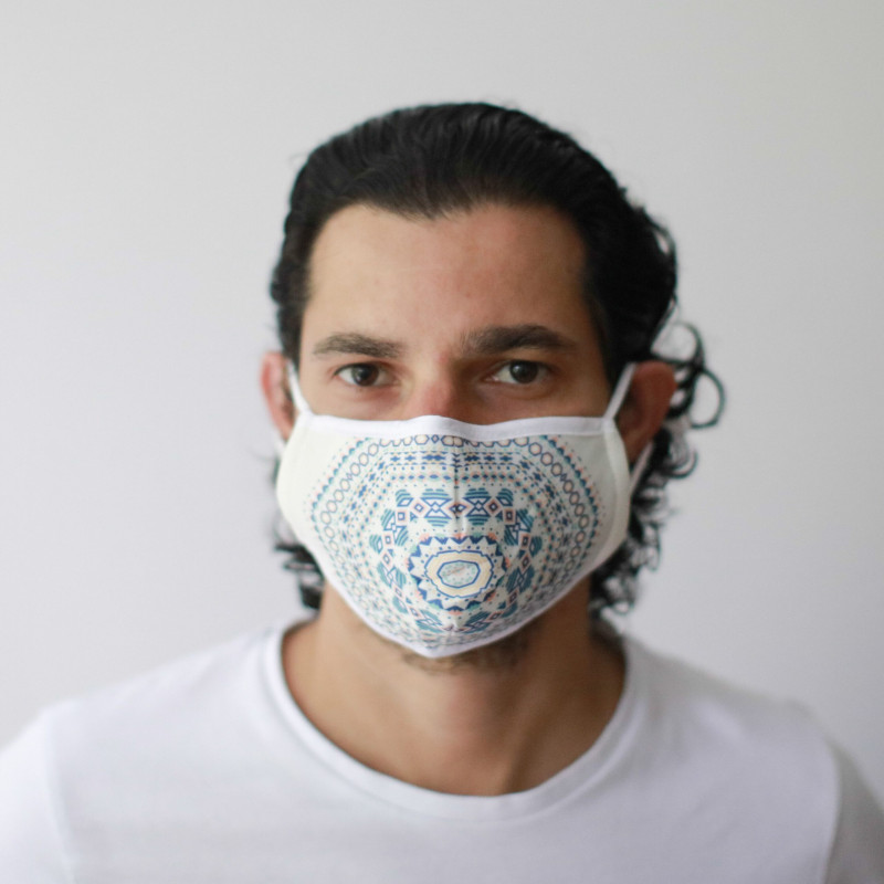 Masque réutilisable tendance et Motif tribal aztèque (adulte)