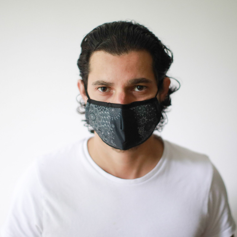 Masque réutilisable tendance - Élégance noire (adulte)