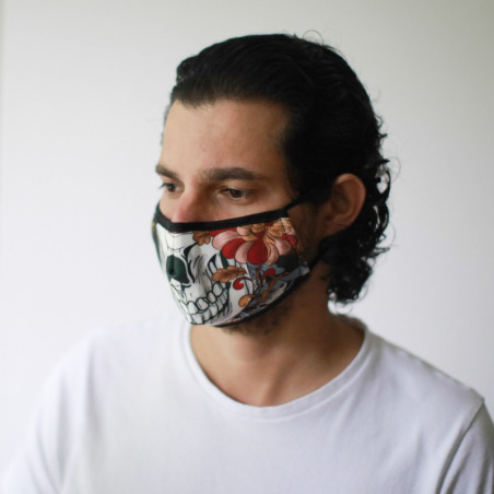 Masque réutilisable tendance et Calavera coloré (adulte)