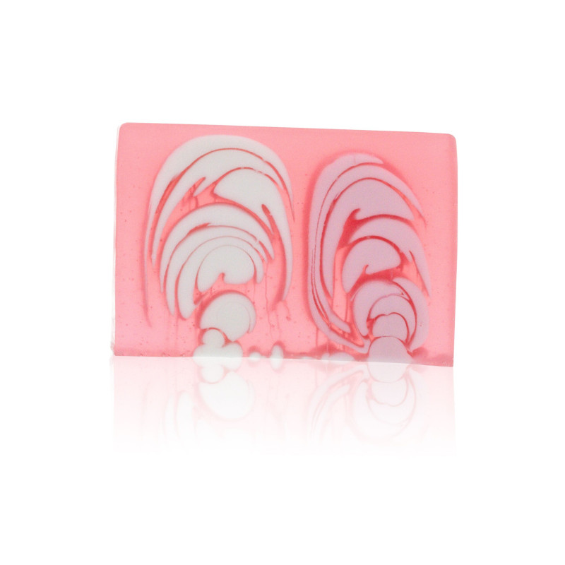 Savon artisanal - Rose - Tranche 115g environ