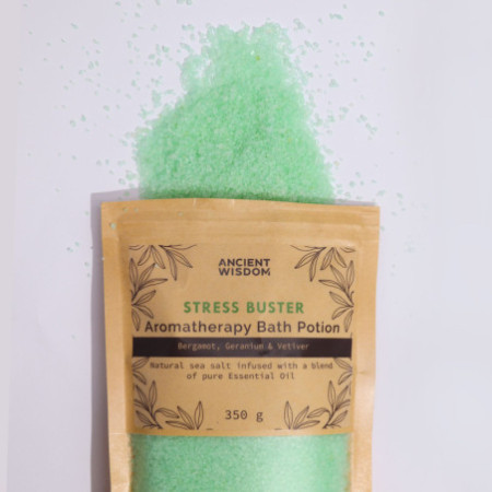 Potion de bain aromathérapeutique en sachet kraft 350 g - Stress Buster