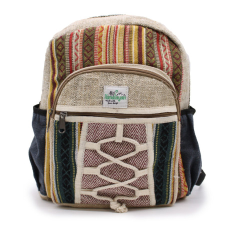 Petit sac à dos en chanvre - Style corde et poches