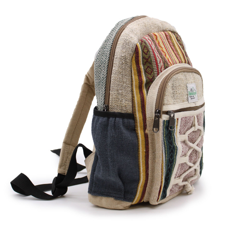 Petit sac à dos en chanvre - Style corde et poches