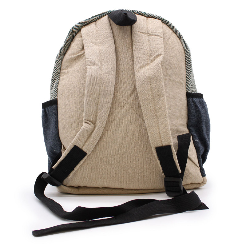 Petit sac à dos en chanvre - Style corde et poches