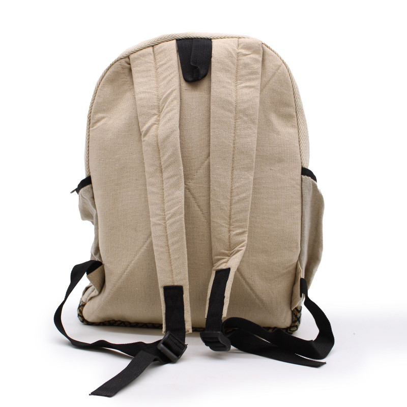 Grand sac à dos en chanvre - Style corde et poches
