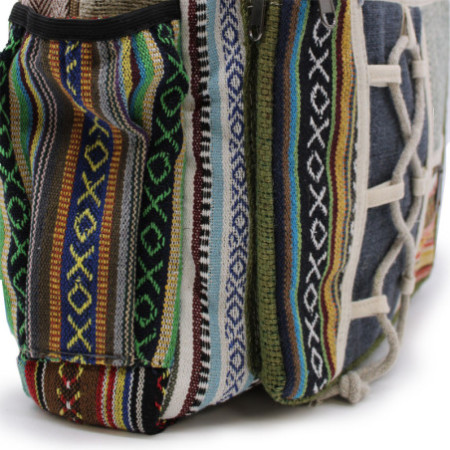 Grand sac à dos en chanvre - Style corde et poches