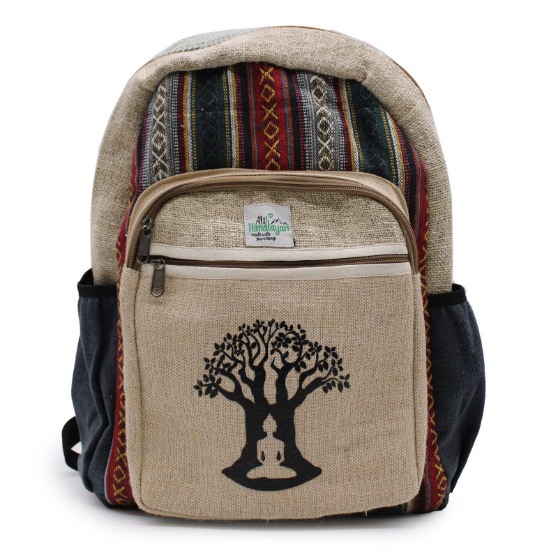 Grand sac à dos en chanvre - Bohdi Tree Design