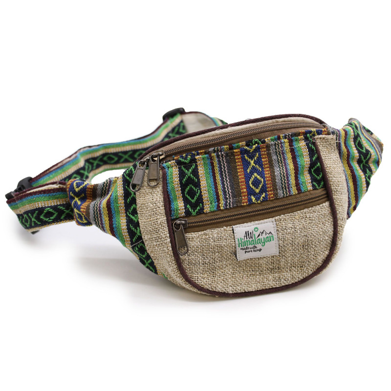 Sac banane - Motif aléatoire en chanvre et coton