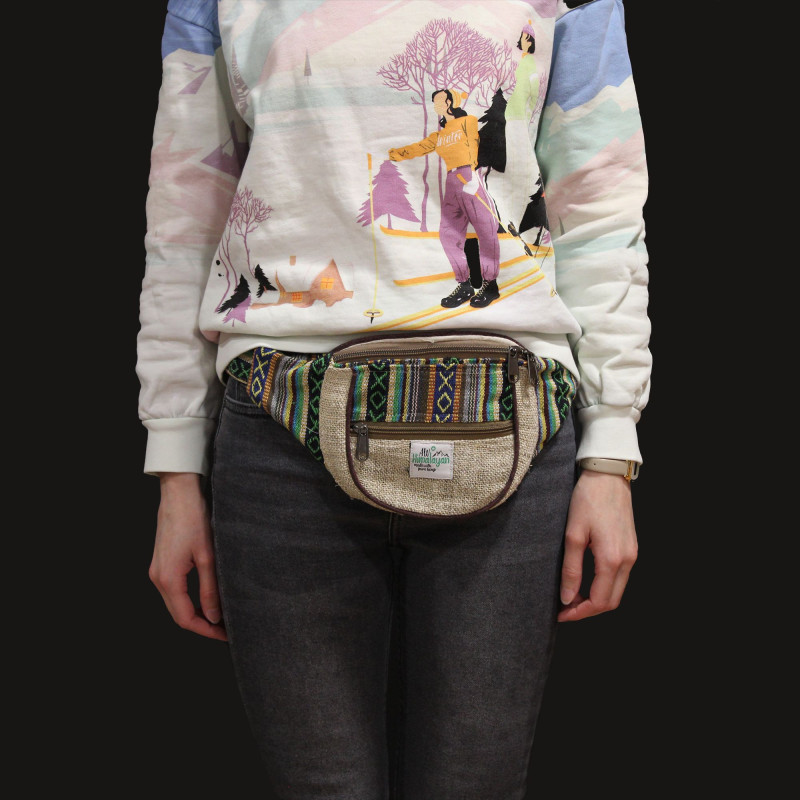 Sac banane - Motif aléatoire en chanvre et coton
