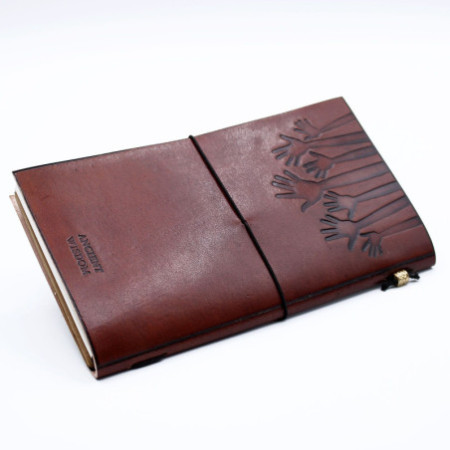 Journal en cuir fait main - True Friends - Marron (80 pages)