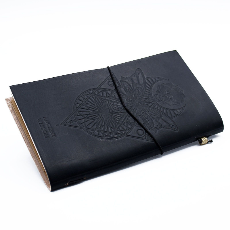 Journal en cuir fait main - Mon livre de sorts et autres pensées - Noir