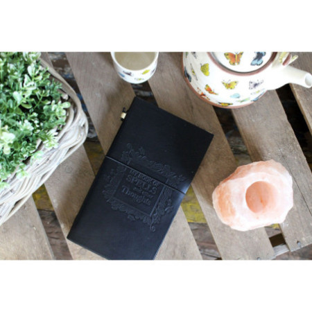 Journal en cuir fait main - Mon livre de sorts et autres pensées - Noir