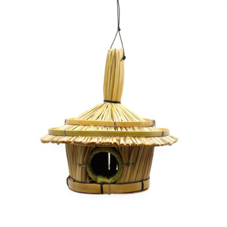 Petit nichoir rond en jonc de mer 17x17cm