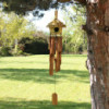 Nichoir rond en jonc de mer avec carillon 45 x 17 cm